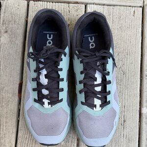 BRAND new. Never worn On Cloudrunning men’s Black and Light Green Athletic Shoes